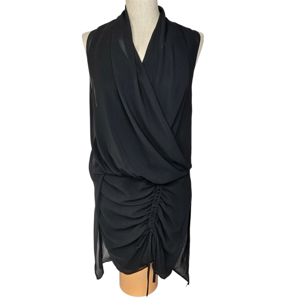 ALLSAINTS Cathea Dress Sheer Layers Sleeveless Black Size 00
